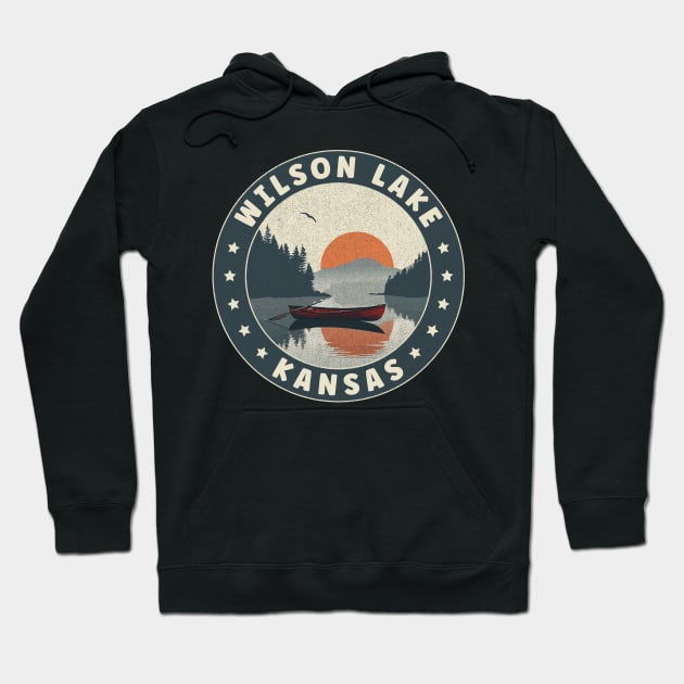 Wilson Lake Kansas Sunset Hoodie by turtlestart